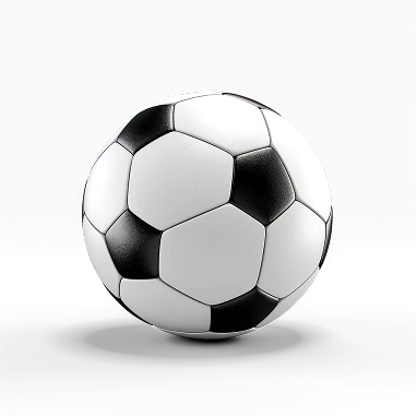 Ballon de football noir et blanc sur fond clair